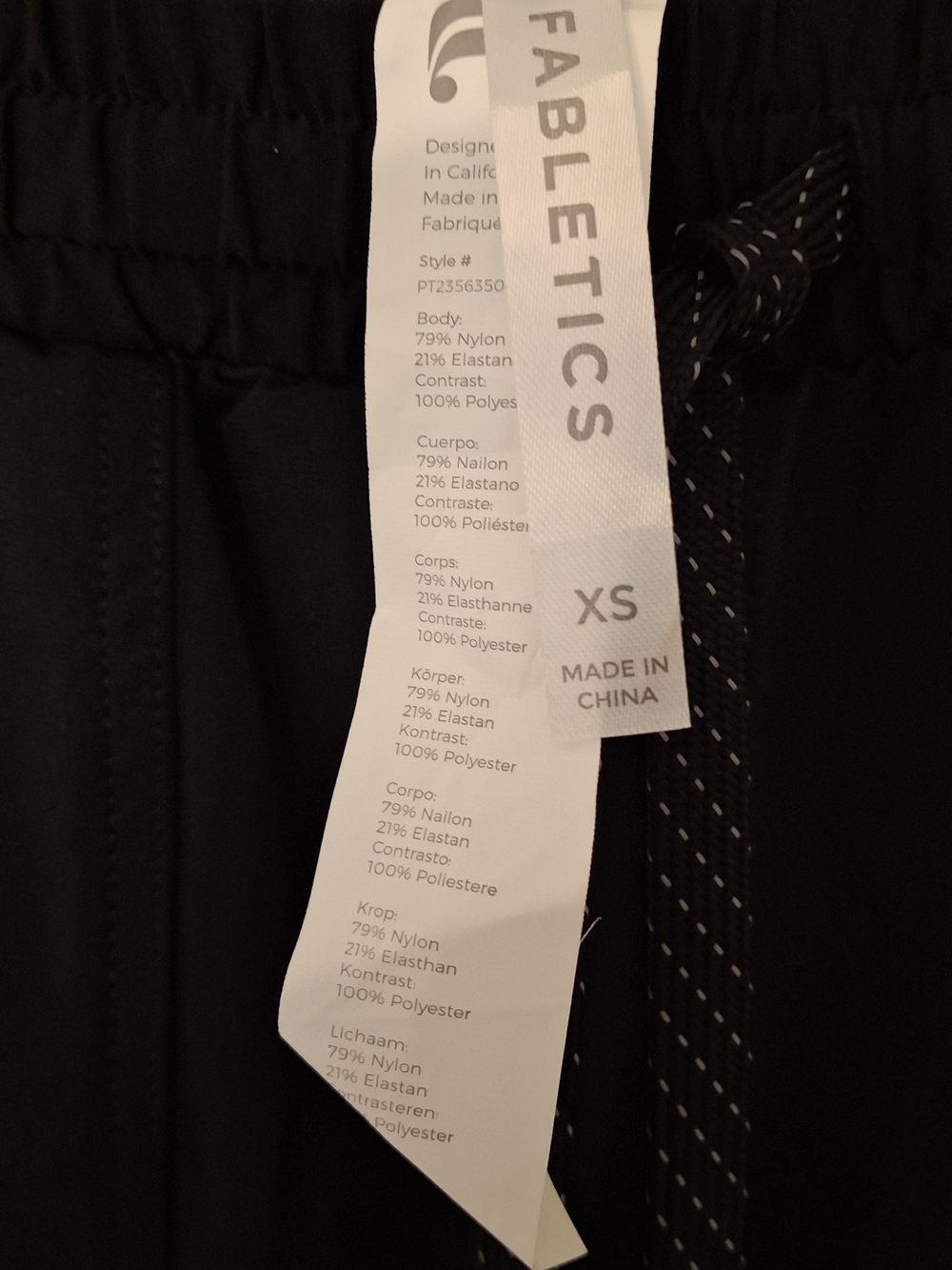Fabletics Black Active Drawstring Pants - XS